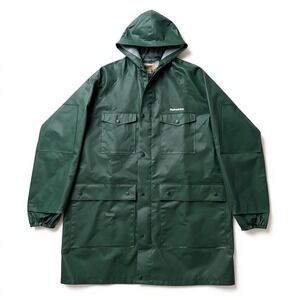 Rainskins Vintage Green Waterproof Raincoat 4 Pocket Steelhead Parka NWT Large
